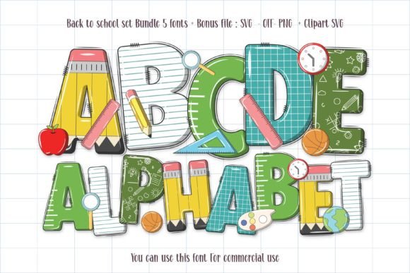 Back to School Set: A Bold Font for Captivating Designs