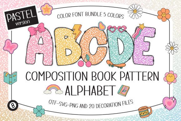 Composition Book Pattern Pastel: A Creative Font Guide